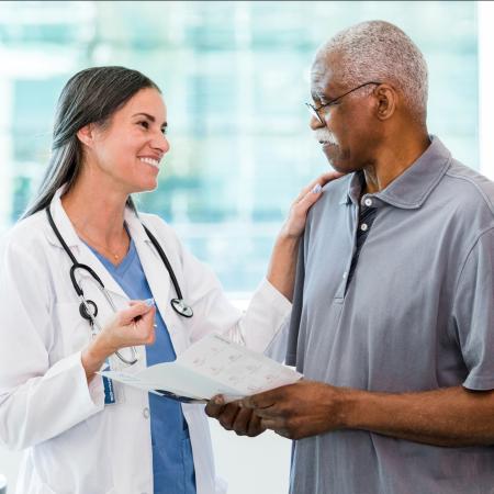 doctor and male senior patient