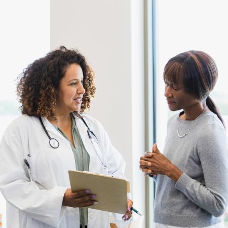 doctor and senior female patient