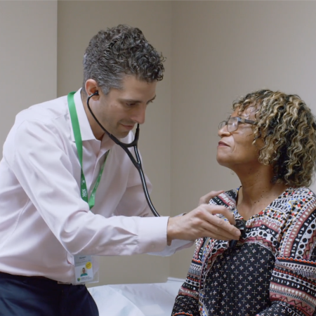 doctor and female senior patient